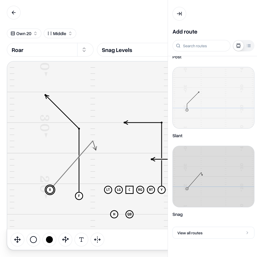 Applying a route template to a play
