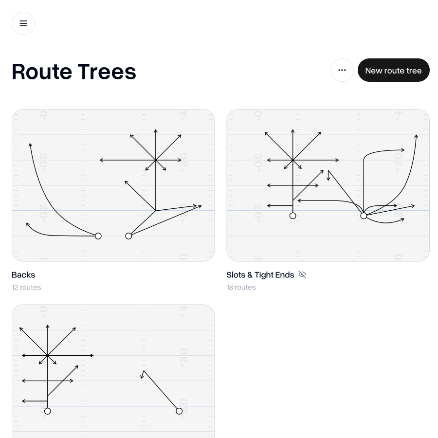 Route Trees with Backs, Slots & Tight Ends, and Wide Receivers